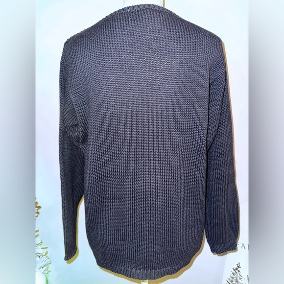 Jimmy Garcia hand loomed Floral Checkered Black Sweater. Size M - Picture 3 of 5